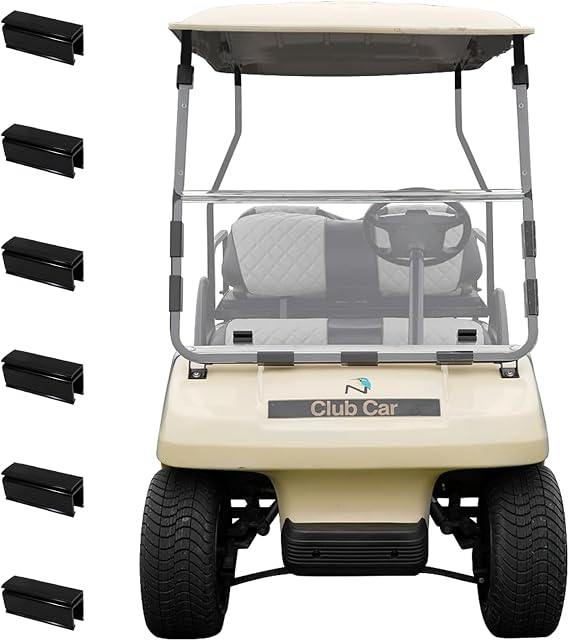 Club Car DS Golf Cart Windshield for Club Car DS 1982-2000.5, Transparent Foldable UV Protection and Shock Resistant Acrylic Windshield, Clear