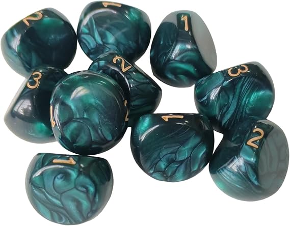 10x Dice Set for Table Games, Acrylic Digital Dices 0.79inch for Board Games, KTV Bar Parties, Casino-Style Gaming Accessories- Green