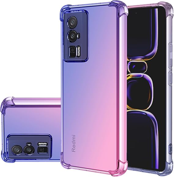 حقيبة ل Redmi K60 Case ، Redmi K60 Pro 5G / Poco F5 Pro Cute Case Girls Women ، غطاء الهاتف النحيف المضاد للخدش الناعم TPU الواقي ضد الصدمات لـ Xiaomi Redmi K60 5G (أزرق / وردي)