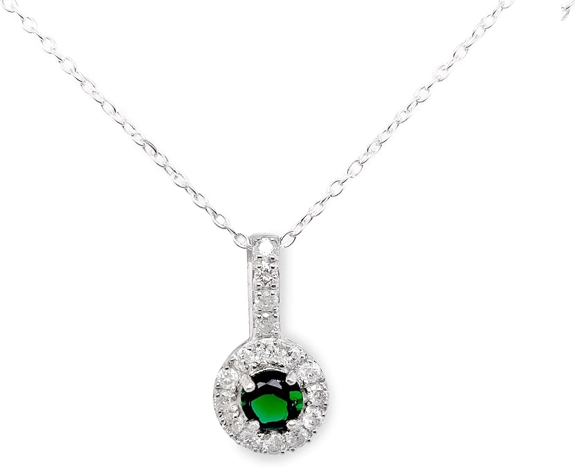 Glitz Design Halo Diamond White Gold Necklace