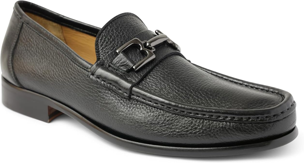 Bruno Magli - Mens Trieste Loafer, Italian Leather Shoes with Slip-On Closure