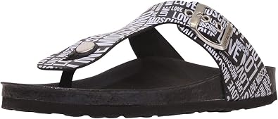 Love Moschino Women's Sandals Logo Print Black/White Sz: 10