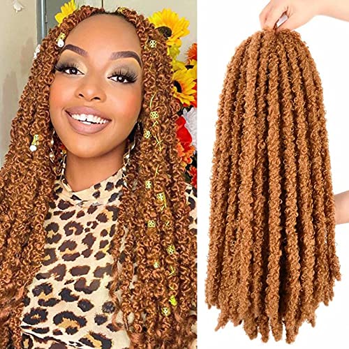 ضفائر كروشيه جديدة من Butterfly Locs مقاس 18 بوصة، 6 عبوات، ضفائر كروشيه طويلة ممزقة بلون أشقر عسلي، ضفائر شعر صناعية ملفوفة مسبقًا، ضفائر شعر Locs فوضوية، وصلات شعر صناعية، 27# 18 عبوة، 6 عبوات