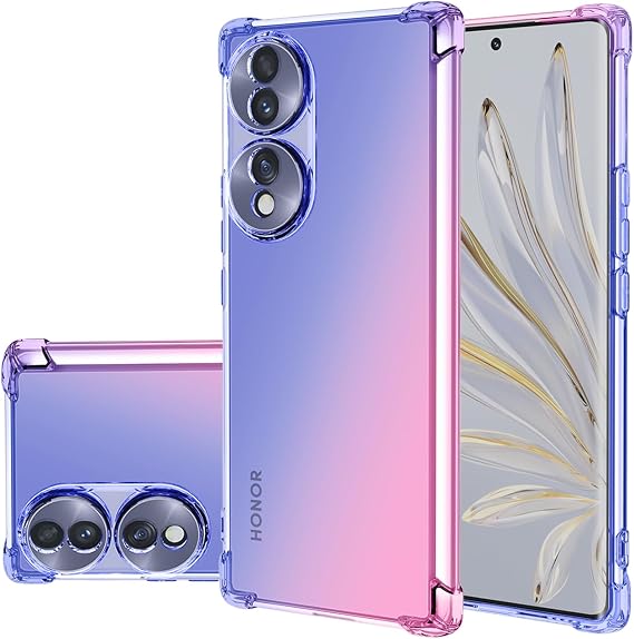 Case for Honor 70 Case، FNE-AN00 FNE-NX9 Cute Case Girls Women، Gradient Slim Anti Scratch Soft TPU Phone Cover Shockproof Case for Honor 70 (Blue / Pink)