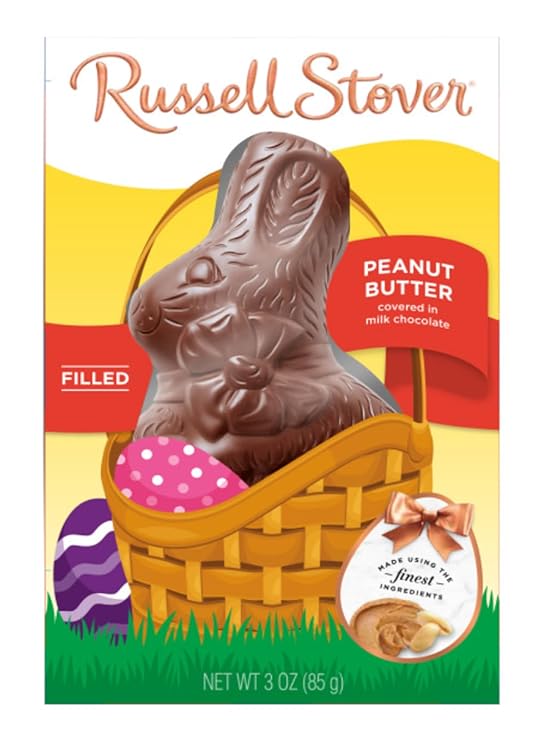 Russell Stover Peanut Butter Filled Chocolate Bunny - Perfect for Easter Baskets and Egg Hunts - Delicious Classic Treat for Everyone - Bring Joy This Holiday