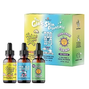 Purifect Facial Serum Bundle Set Hydrating, Brightening & Calming Skincare Routine Glass Skin & Glazed Donut Collections 3-Piece Sets Made in USA Glass Skin Essentials