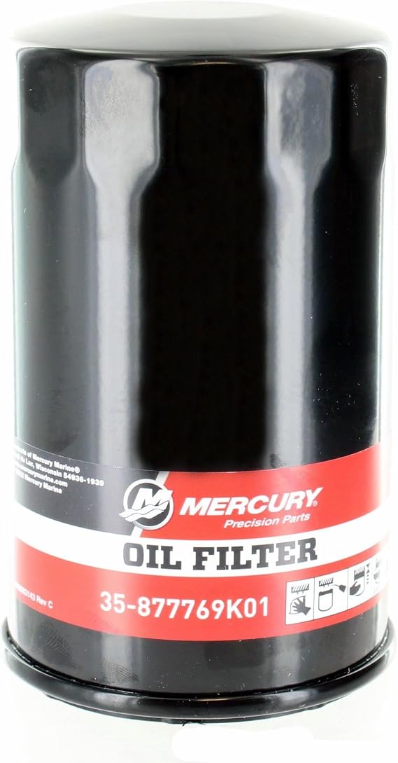 فلتر زيت محرك Mercury 877769K01 رباعي الأشواط لمحركات Mercury L6 الخارجية المختارة بقوة 200-400 حصان من Verado