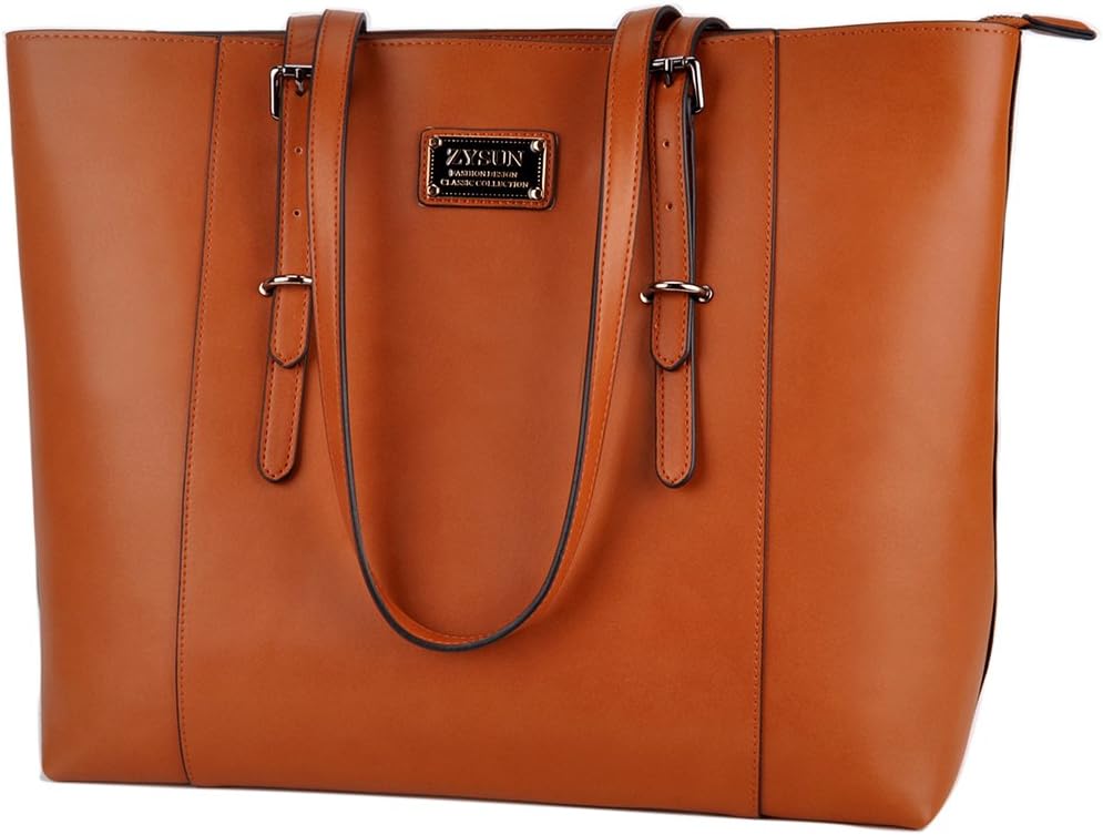 Laptop Tote Bag Fits Up to 15.6 IN Awesome Gifts for Women 1-Brown