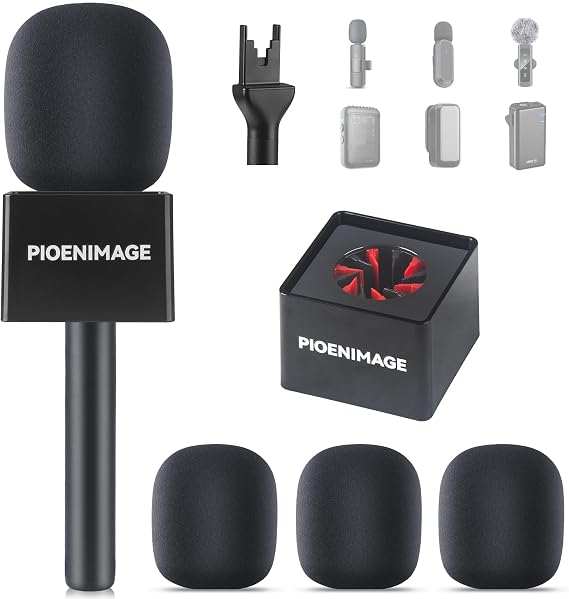 Handheld Adaptor for Interview Mic, Wireless Microphone Handle, Mic Stand Adapter Mount with Foam Cover, Compatible with DJI, Rode and All Lav Microphone