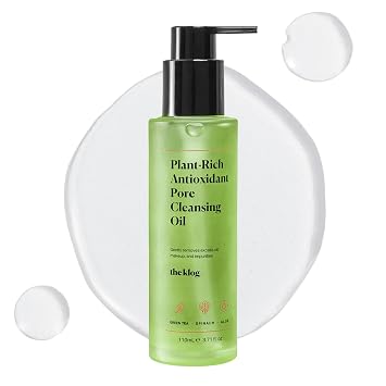 The Klog Pore Cleansing Oil by Soko Glam, Korean Skin Care Cleanser with Aloe Vera, Green Tea and Jojoba Oils, Deep Cleansing Makeup Face Wash for All Skin Types, Vegan & Cruelty Free, 3.71 Fl Oz
