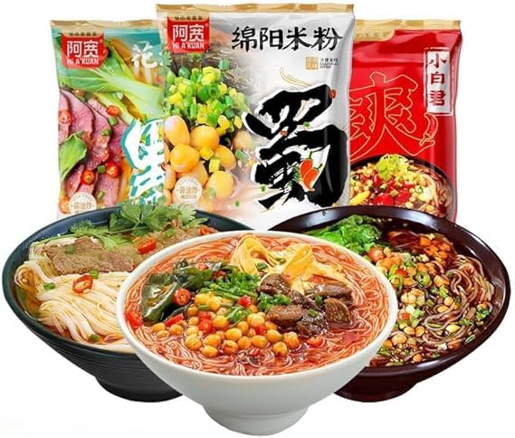 Hot and Sour Rice Noodles 100g/bag, Instant Rice Noodles, Spicy and Red Oil Noodles, Spicy Instant Noodles, Hot and Sour Sweet Potato Noodles,Instant Lamian Noodles (Hot and Sour Rice Noodles,1 bag)