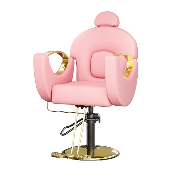 Professional Reclining Salon Barber Chair 360 Swivel Hydraulic Hair Stylist Chair with Heavy Duty Pump for Home, Barbershop & Spa, Comfort, High-Density Cushion, Adjustable Height, Multiple Colors