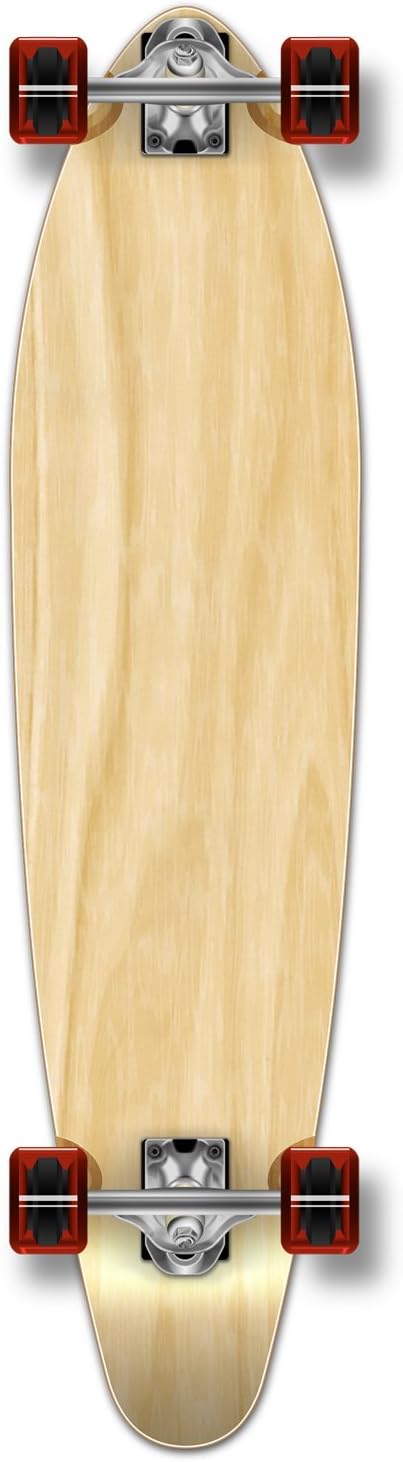 Yocaher Blank/Checkered Cruiser Longboard Skateboard Complete | 9-Ply Canadian Maple Kicktail Deck for Carving | Black Widow 80A Grip Tape, HD7 Trucks, ABEC-9 Bearings, 71mm Wheels