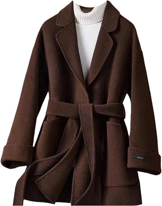 Coat For women Slim For Autumn Winter Winter Thick Woolen Coats With belt