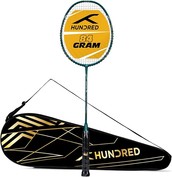 Hundred Powertek 900 Series Full Graphite Badminton Racket مع تغطية كاملة الوزن: 4U