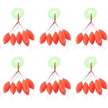 60PCS Floatings Pop Up Rig Beads Red 15x7mm Compatible with Any Fishing Attach Hook Length