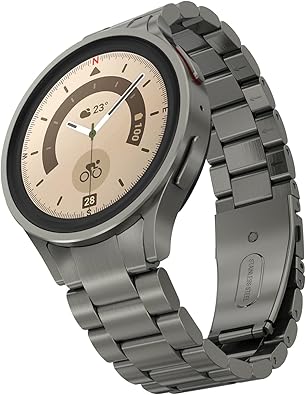 Compatible Galaxy Watch 6 Band Classic 47mm 46mm 44mm 43mm 42mm 40mm Bands, Samsung No Gap Solid Stainless Steel Strap for Men Women 4 5 6 Pro