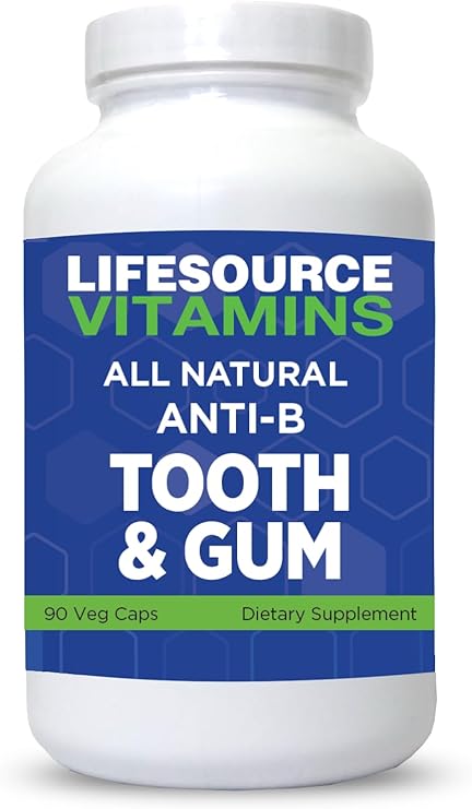 LifeSourceVitamins Tooth & Gum - Anti-B - Support - 90 Caps - Proprietary Formula - LVs، 1 Count (Pack of 1)