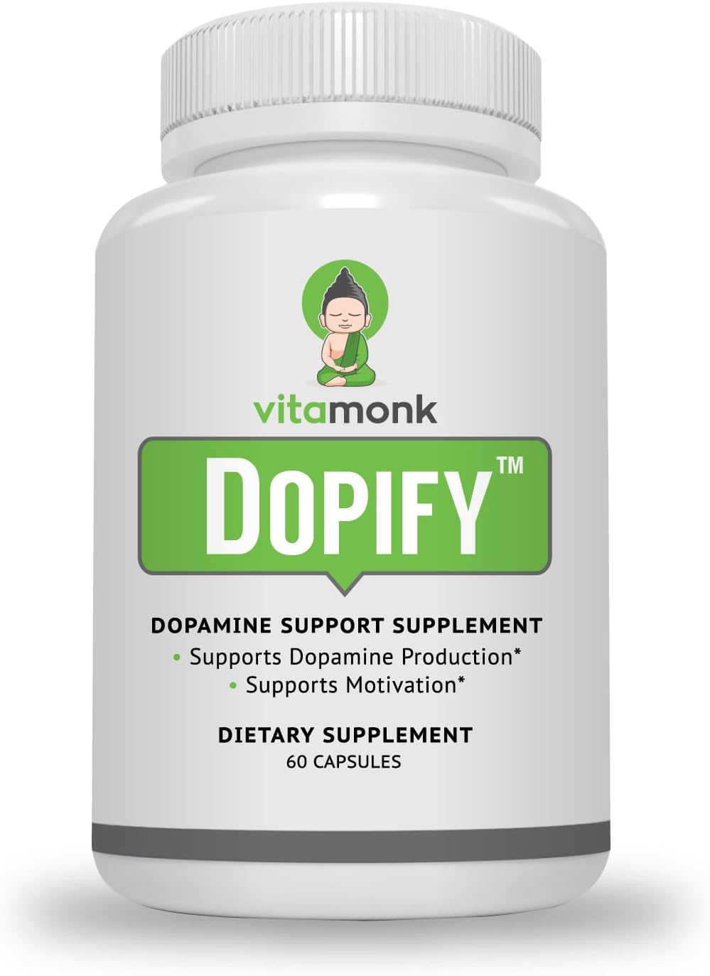 VitaMonk Dopify Dopamine Supplement Dopamine Booster with Uridine Monophosphate, Mucuna Pruriens, L-Theanine, Tyrosine and More - No Artificial Fillers, Just Brain Food - 60 Capsules