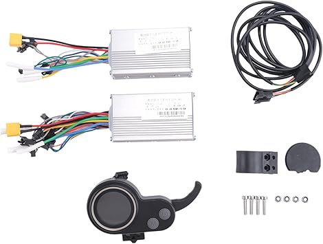 52V 25A 1200-1600W JP وحدة تحكم بمحرك بدون فرشات مع لوحة عرض LCD لوحدة تحكم سرعة دراجة كهربائية ، أسود وفضي