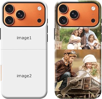 Custom Case for iPhone 17 Pro Max, Photo Personalized Customizable Collage Pictures Film Multi Image Customize Text Name Design Dual Layer Defense Shockproof Soft Hard Glossy Phone Cover Shell