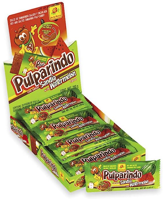 4-boxe's of Pulparindo Watermelon Flavor(80pcs) 4-10oz Each Box By De La Rosa