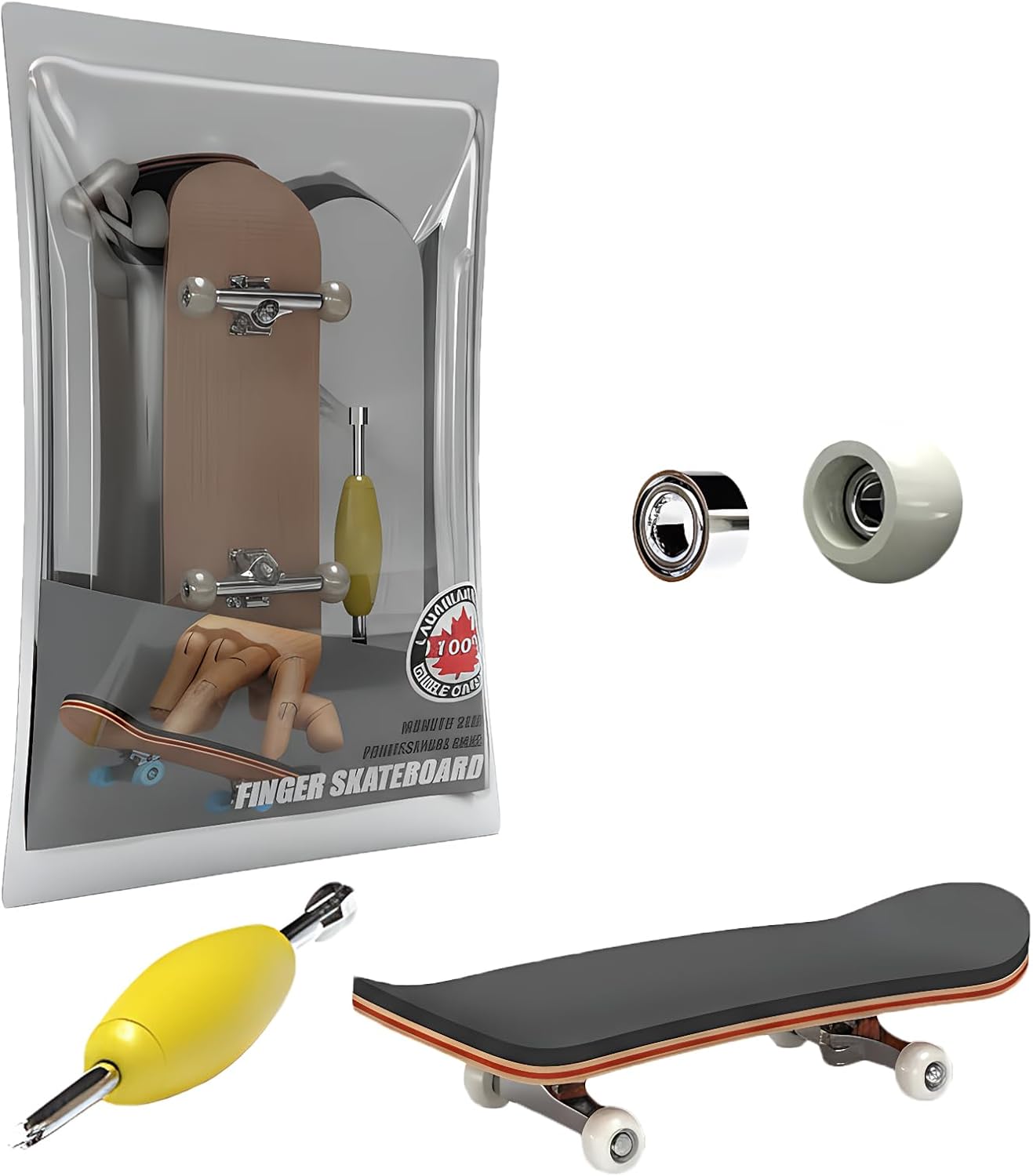 Finger Skateboards | Wooden Fingerboard with Screwdriver - Professional Fingerboard for Tricks &amp; Fun, Gift for Office Workers