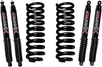 Skyjacker 132X-B Suspension Lift Kit w / Shock Black MAX Shocks 1.5- 2 in. طقم رفع تعليق الرفع الأمامي مع الصدمة