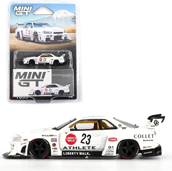 Diecast Model Car Compatible with Nissan Skyline LB-ER34 Super Silhouette Athlete/Collet Limited Edition Mini GT 1:64 Scale MGT01059