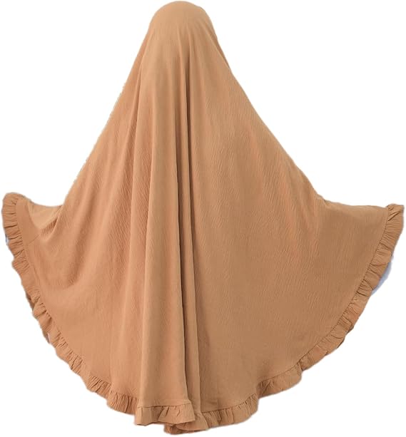 SYANKANGXIAO Ramadan Eid Khimar Abaya Turkey Islam Muslim Ruffles Long Hijab Dress Prayer for Women Full Cover Robe