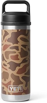 YETI Rambler Bottle Chug, Vacuum Insulated Stainless Steel Bottle with Chug Cap, Wetlands Camo, 18 oz 532 ml