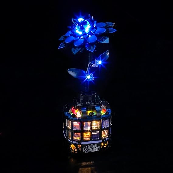 LocoLee Light Set Compatible with Lego 76784 Black Dahlia (No - Lego Set) Decorative Lighting Set Compatible with Lego 76784 Black Dahlia Flower