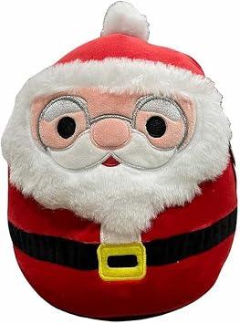 Squishmallow عطلة عيد الميلاد الشتوية الرسمية Kellytoy Plush Squishy Soft Plush Toy Animals ( 8 Inch، Nick Santa ( White ) )