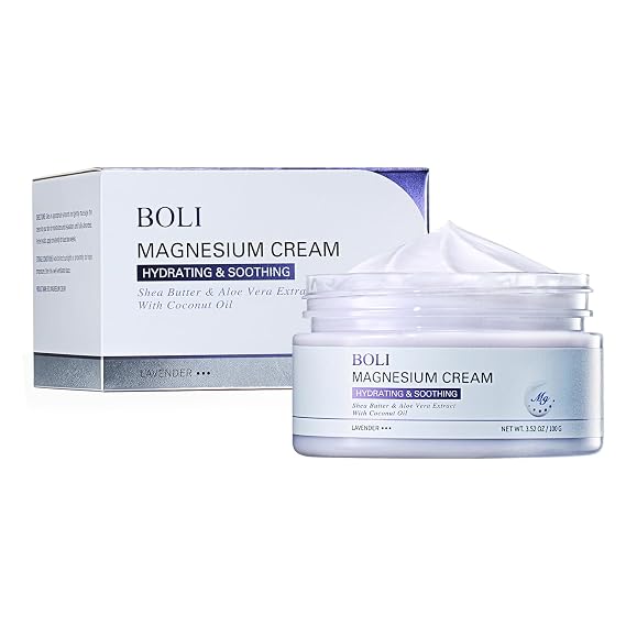 BOLI Magnesium Lotion, Nighttime Magnesium Body Cream, Deeply Soothing Butter (3.52 oz)