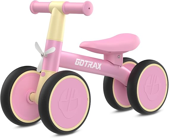 Gotrax Baby Balance Bike 1-2 Years, 7" Front&Rear Silent Wheels, Sturdy Steel Frame 66 lbs Load, Quick 2-Min Assembly, CPC Certified, Comfortable Soft Seat, Toddler Birthday Gift for Boys&Girls