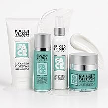 SurFACE 4-Step Skincare Gift Set with Niacinamide, Hyaluronic Acid, Squalane and Blue Light Defense Cleanse, Hydrate, Brighten and Moisturize for Dewy, Glazed Skin All Glazed Up, Giftable 4-Piece