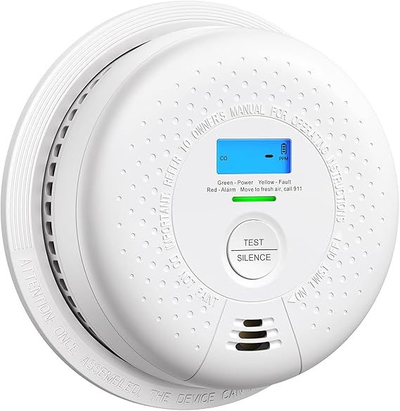 كاشف دخان X-Sense كومبو كاشف أول أكسيد الكربون ، كاشف دخان بطارية 10 سنوات مع شاشة عرض ، موديل مستقل SC01 ، حزمة واحدة