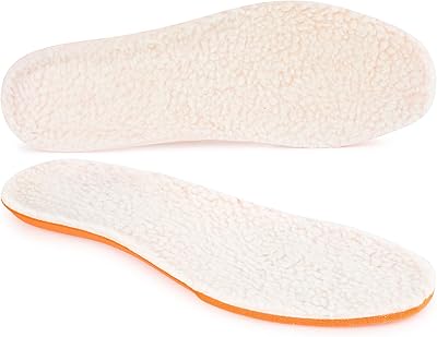 riemot Lambs Wool Insoles,Fall and Winter Warm Shoe Inserts for Sneakers,Work Shoes,Hiking Shoes,Breathable and Comfortable Replaceable Sole Insoles for WomenMen,White EU39US6