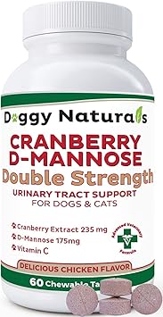 Cranberry D-Mannose للكلاب والقطط دعم عدوى المسالك البولية يمنع ويزيل UTI ، دعم عدوى المثانة ، مضاد للأكسدة ( قرص واحد للقوة ، 120 عدد )