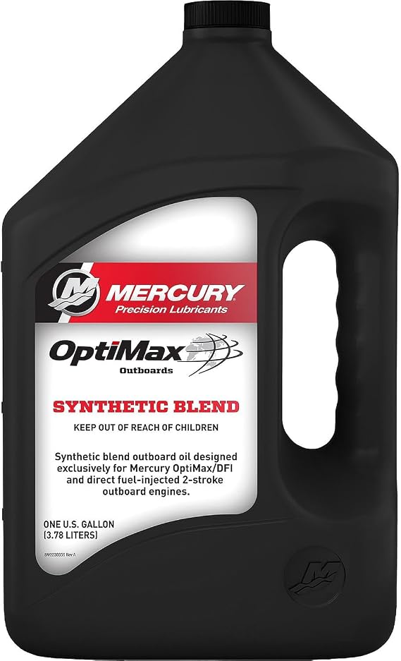 زيت محرك بحري من مزيج DFI الاصطناعي ثنائي الأشواط من Mercury Optimax، سعة 1 جالون 8M0229798