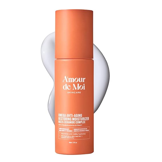 ADM Omega Multi-Ceramide Face Moisturizer Lightweight, Hydrating Barrier Repair Moisturizer & Ceramide Moisturizer Cream with Omegas 5-6-9, Pomegranate & Vitamin E for Sensitive Skin, 1.7oz