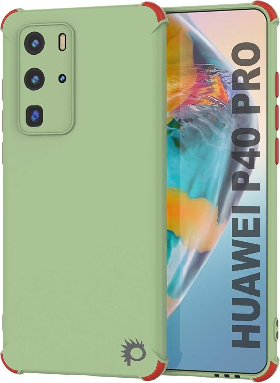 Punkcase مصمم لـ Huawei P40 Pro Case [Sunshine Series] TPU Case W / Shock Absorbing Corners متوافق مع Huawei P40 Pro (6.58 ") (2020) [Light Green]