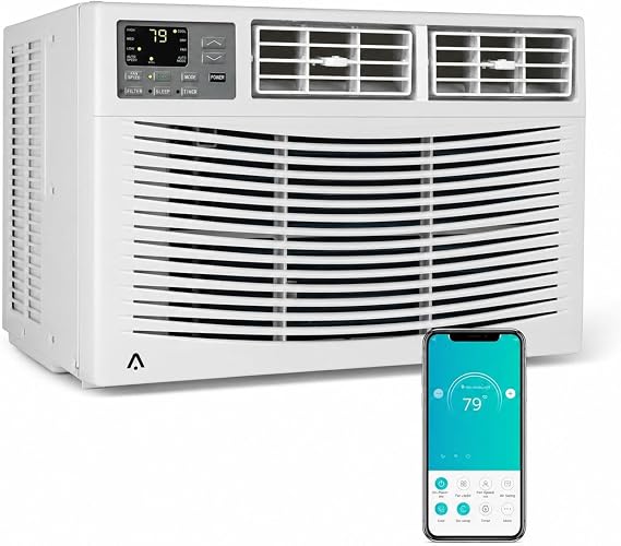 12000BTU 115V Window Air Conditioner, Fast Cooling for 550 Sq.Ft, Window AC Mount with Remote for Apartment Office