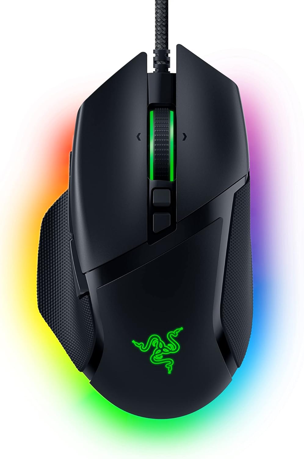 Razer Basilisk V3 - ماوس ألعاب سلكي وقابل للتخصيص، مع Chroma RGB، أسود لمفتاح PCMac 101 القابل للبرمجة، عجلة ماوس HyperScroll قابلة للإمالة، تصميم مريح