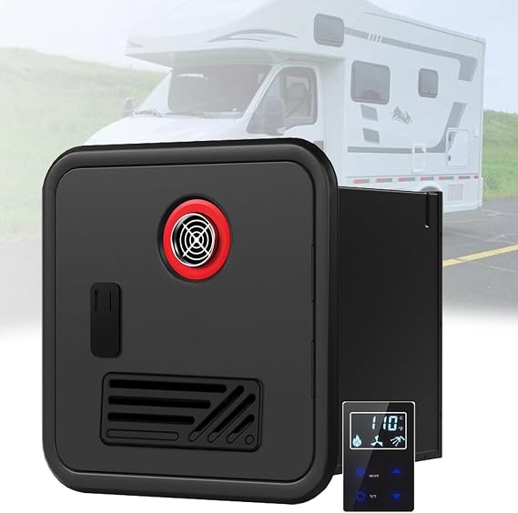 RV Tankless Water Heater, 55,000 BTU with Control Panel, DC 12V, Freeze Protection, High Altitude Available, 6L/Min On Demand Instant Hot Water Heater for RV Camping A