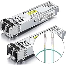 1.25G SFP 1000Base-SX متوافق مع Cisco GLC-SX-MMD / GLC-SX-MM / SFP-GE-S & 1-Pack of 1-Meter OM3 LC to LC Fiber Patch Cable
