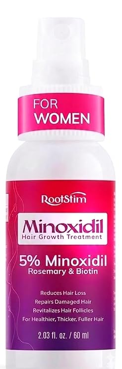 Women's 5% Minoxidil Spray for Hair Growth: RootStim Extra Strength Minoxidil with Rosemary & Biotin for Thinning Hair Regrowth er Hair - 2 Fl Oz
