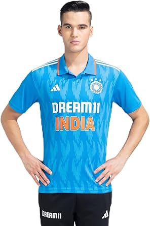 قميص مشجعي فريق الكريكيت الهندي Dream 11 للرجال من adidas