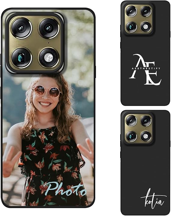 Custom Case Compatible with Motorola Signature/Edge 70 Ultra 5G Personalized Photo - Customized Picture Logo Text Phone Cover, Protective Silicone TPU, Slim Soft Shell Unique Gift, Black