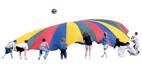 Sportime GripStarChutes Parachute 4-Layer Construction and 22 Handles- 24 foot Diameter